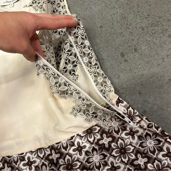 3.1 PHILLIP LIM Lace & Silk Floral Top 6 - Picture 5 of 10